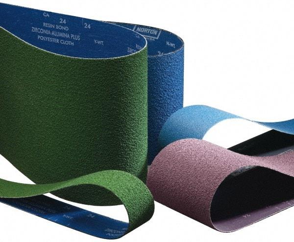 Norton - 3" Wide x 132" OAL, 40 Grit, Ceramic Abrasive Belt - Ceramic, Coarse, Coated, Y Weighted Cloth Backing, Series R981 - Eagle Tool & Supply