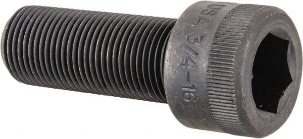 Holo-Krome - 3/4-16 UNF Hex Socket Drive, Socket Cap Screw - Alloy Steel, Black Oxide Finish, Fully Threaded, 2" Length Under Head - Eagle Tool & Supply