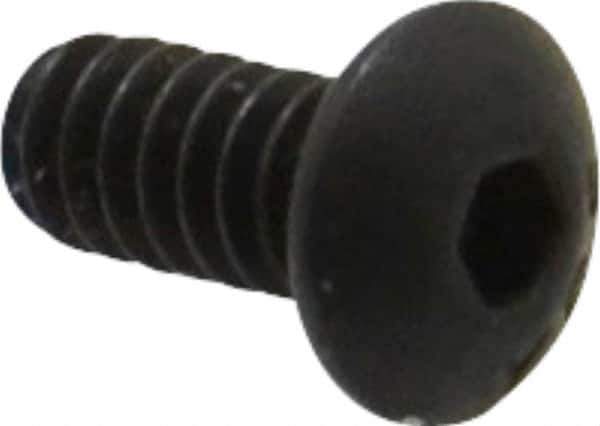 Value Collection - #6-32 UNC Hex Socket Drive, Button Screw - Alloy Steel, Black Oxide Finish, Fully Threaded, 5/16" Length Under Head - Eagle Tool & Supply