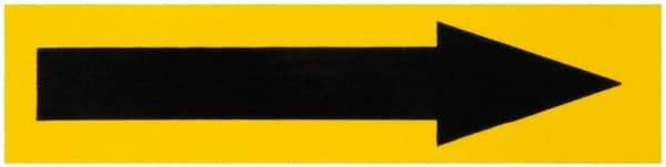 NMC - Pipe Marker with No Legend and Arrow Graphic - 1-1/2 to 2" Pipe Outside Diam, Black on Yellow - Eagle Tool & Supply