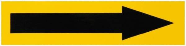 NMC - Pipe Marker with No Legend and Arrow Graphic - 3/4 to 1-1/4" Pipe Outside Diam, Black on Yellow - Eagle Tool & Supply