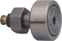 Accurate Bushing - 26mm Roller Diam x 12mm Width, 10mm Stud Diam x 23mm Length, Sealed Stud Cam Follower with Hex - Carbon Steel, 12mm Thread Length, M10 x 1 Thread, 36mm OAL, 5,700 N Dynamic Cap, 6,500 N Static Cap - Eagle Tool & Supply