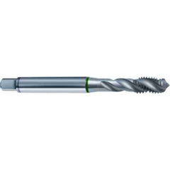 ‎M5 × 0.8 3FL 6H Cobalt Spiral Flute Semi-Bott Green Ring Tap-Bright-40 Degree Helix - Eagle Tool & Supply