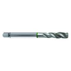 ‎M3 × 0.5 3FL 6H Cobalt Spiral Flute Semi-Bott Green Ring Tap-Bright-40 Degree Helix - Eagle Tool & Supply
