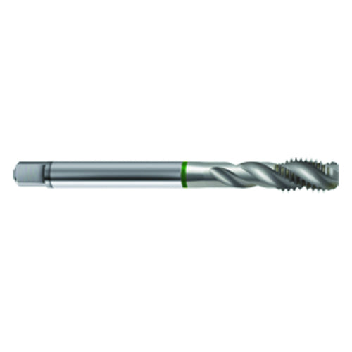 ‎M4 × 0.7 3FL 6H Cobalt Spiral Flute Semi-Bott Green Ring Tap-Bright-40 Degree Helix - Eagle Tool & Supply