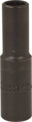 Proto - 1/2", 1/2" Drive, Deep Hand Socket - 12 Points, 3-1/4" OAL, Alloy Steel, Black Finish - Eagle Tool & Supply