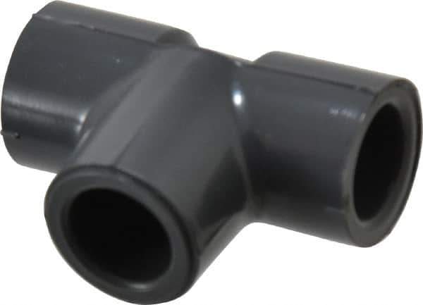 Value Collection - 1/4" PVC Plastic Pipe Tee - Schedule 80, Slip End Connections - Eagle Tool & Supply