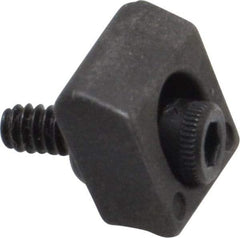 Mitee-Bite - 4-40 Screw Thread, 3/8" Wide x 0.075" High, Smooth Steel Standard Style Screw Mount Toe Clamp - 650 Lb Holding Force, 16" Lb Torque, 1.33 Lb Ft Torque, 0.26" Long Extension, 0.0075" Throw, 8 Clamps in Package - Eagle Tool & Supply