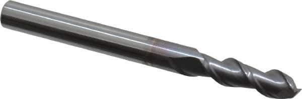 Niagara Cutter - 3/16", 9/16" LOC, 3/16" Shank Diam, 2" OAL, 2 Flute, Solid Carbide Square End Mill - Single End, TiCN Finish, Spiral Flute, 45° Helix, Centercutting, Right Hand Cut, Right Hand Flute, Series A245 - Eagle Tool & Supply