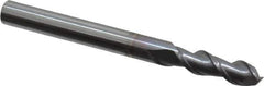 Niagara Cutter - 3/16", 9/16" LOC, 3/16" Shank Diam, 2" OAL, 2 Flute, Solid Carbide Square End Mill - Single End, TiCN Finish, Spiral Flute, 45° Helix, Centercutting, Right Hand Cut, Right Hand Flute, Series A245 - Eagle Tool & Supply