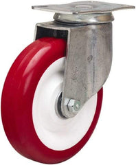 Hamilton - 5" Diam x 1-3/8" Wide x 6-1/16" OAH Top Plate Mount Swivel Caster - Polyurethane Mold on Polypropylene, 325 Lb Capacity, Sealed Precision Ball Bearing, 2-1/2 x 3-3/4" Plate - Eagle Tool & Supply
