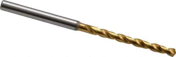 OSG - 1/8" 130° Vanadium High Speed Steel Jobber Drill - TiN Finish, Right Hand Cut, Spiral Flute, Straight Shank, 68mm OAL, Standard Point - Eagle Tool & Supply