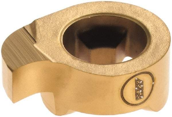 Iscar - 11-2.39-0.15GIQR Grade IC528, 2.39mm Cutting Width Carbide Grooving Insert - 0.95mm Max Depth of Cut, Right Hand, 0.15mm Corner Radius, TiCN/TiN Finish - Eagle Tool & Supply