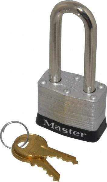 Master Lock - Keyed Alike Retaining Key Conductive Lockout Padlock - 2" Shackle Clearance, 9/32" Shackle Diam, 1-1/4" Body Height x 1-9/16" Body Width, Black, 4 Pins - Eagle Tool & Supply