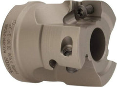 Iscar - 3 Inserts, 1-1/2" Cut Diam, 3/4" Arbor Diam, 0.56" Max Depth of Cut, Indexable Square-Shoulder Face Mill - 0/90° Lead Angle, 1.57" High, AD..1505.. & HM90 AD..1505.. Insert Compatibility, Series HM90 - Eagle Tool & Supply