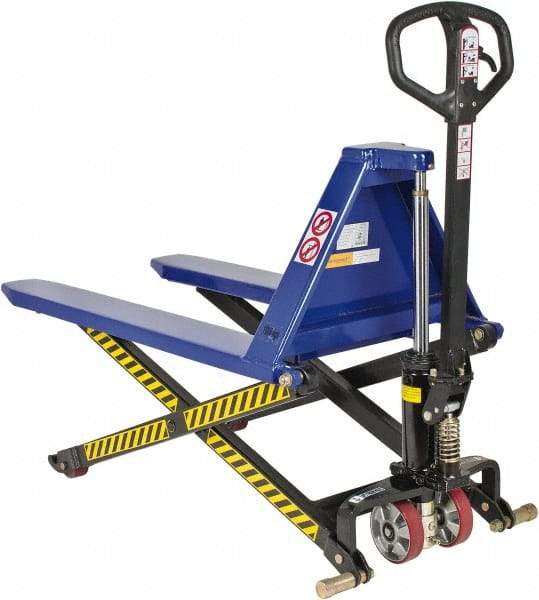 Value Collection - 2,200 Lb Capacity, 31-1/2" Lift Portable Skid Lifter - 3-1/2" Min Lift Height, 43" Fork Length x 27" Fork Width, 27" Overall Width - Eagle Tool & Supply