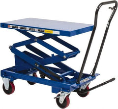 Value Collection - 800 Lb Capacity Hydraulic Scissor Elevating Cart - 15-1/2" to 50-3/4" Lift Height, 35-1/2" Platform Length x 20" Platform Width - Eagle Tool & Supply