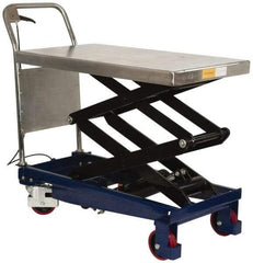 Value Collection - 770 Lb Capacity Hydraulic Scissor Lift Table - 14" to 55-1/2" Lift Height, 35-1/2" Platform Length x 19-1/2" Platform Width - Eagle Tool & Supply