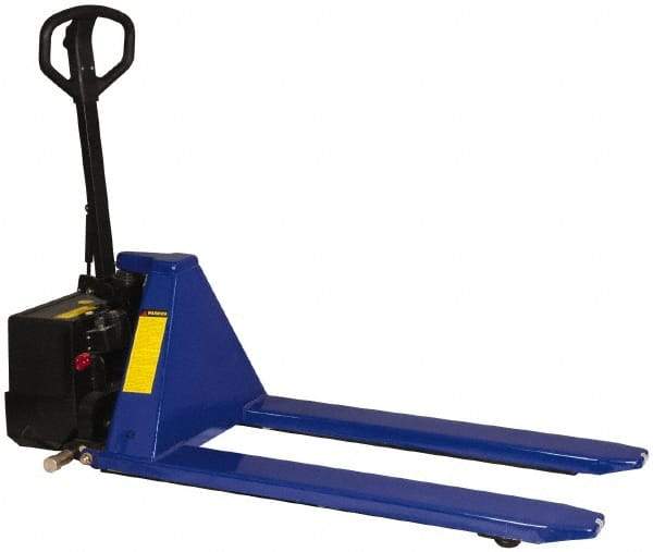 Value Collection - 3,000 Lb Capacity, 31" Lift Height, Battery Operated Lift - 3-1/3" Lowered Height, 13" Load Center, 43-1/4" Fork Length, 27" Overall Width - Eagle Tool & Supply