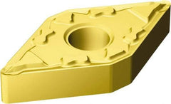 Sandvik Coromant - DNMG431 MF Grade 2025 Carbide Turning Insert - TiCN/AI2O3/TiN Finish, 55° Diamond, 1/2" Inscr Circle, 3/16" Thick, 1/64" Corner Radius - Eagle Tool & Supply
