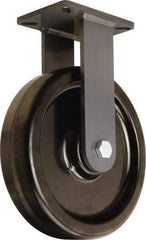 Hamilton - 12" Diam x 3" Wide x 15-1/2" OAH Top Plate Mount Rigid Caster - Phenolic, 3,500 Lb Capacity, Straight Roller Bearing, 5-1/4 x 7-1/4" Plate - Eagle Tool & Supply