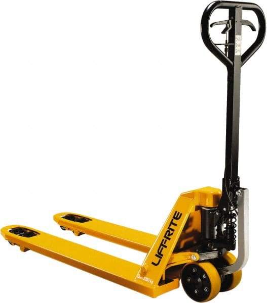 Lift-Rite - 5,000 Lb Capacity, 7-3/4" Lift Industrial Pallet Truck - 3" Min Lift Height, 48" Fork Length x 6-5/32" Fork Width, 27" Overall Width - Eagle Tool & Supply