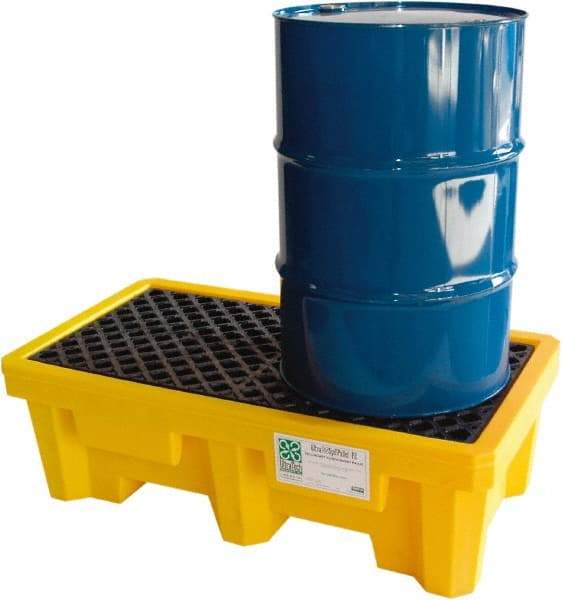 UltraTech - 66 Gal Sump, 3,000 Lb Capacity, 2 Drum, Polyethylene Spill Deck or Pallet - 53" Long x 29" Wide x 17" High, Liftable Fork, Drain Included, Inline Drum Configuration - Eagle Tool & Supply