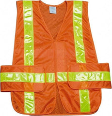 Ability One - High Visibility Vest - CL2 ORG/YLW UNIV FRONT CLOSE SAFETY VEST - Eagle Tool & Supply