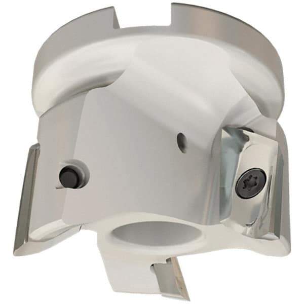Iscar - 3 Inserts, 80mm Cut Diam, 27mm Arbor Diam, 20.5mm Max Depth of Cut, Indexable Square-Shoulder Face Mill - 0/90° Lead Angle, 50mm High, HM90 APCR 2206.. Insert Compatibility, Through Coolant, Series Helialu - Eagle Tool & Supply