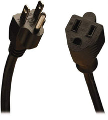 Tripp-Lite - 15', 18/3 Gauge/Conductors, Black Indoor Replacement Cord - 0 Receptacles, 10 Amps, 120 VAC, UL SJT, NEMA 5-15P - Eagle Tool & Supply