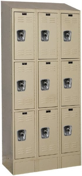 Hallowell - 9 Door, 3 Tier, Ready-Built Wardrobe & Box Lockers - Eagle Tool & Supply