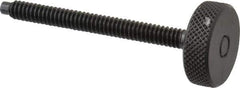 Gibraltar - #10-24 Knurled Shoulderless Dog Point Tip Grade 12L14 Steel Thumb Screw - 2-1/4" OAL, 3/4" Head Diam x 1/4" Head Height, Black Oxide Finish - Eagle Tool & Supply
