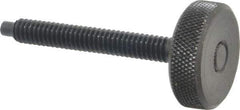 Gibraltar - 1/4-20 Knurled Shoulderless Dog Point Tip Grade 12L14 Steel Thumb Screw - 2-5/16" OAL, 1" Head Diam x 5/16" Head Height, Black Oxide Finish - Eagle Tool & Supply