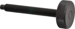 Gibraltar - 3/8-16 Knurled Shoulderless Dog Point Tip Grade 12L14 Steel Thumb Screw - 3-7/16" OAL, 1-1/4" Head Diam x 7/16" Head Height, Black Oxide Finish - Eagle Tool & Supply