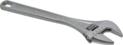 Channellock - 1-9/16" Jaw Capacity, 12" Standard Adjustable Wrench - Chrome Vanadium Steel, Chrome Finish - Eagle Tool & Supply