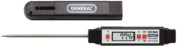 General - -40 to 302°F, -40 to 150°C, Digital Pocket Thermometer - Accurate to 1.8°F, Stainless Steel - Eagle Tool & Supply