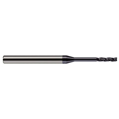 Square End Mill: 1/32'' Dia, 0.155'' LOC, 1/8'' Shank Dia, 2-1/2'' OAL, 3 Flutes, Solid Carbide Single End, AlTiN Finish, 30 ° Helix, Centercutting, RH Cut, RH Flute