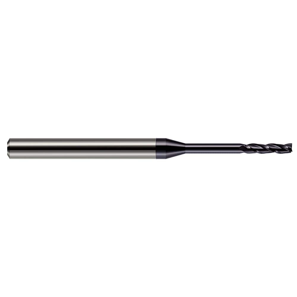 Square End Mill: 0.01'' Dia, 3/64'' LOC, 1/8'' Shank Dia, 2-1/2'' OAL, 3 Flutes, Solid Carbide Single End, AlTiN Finish, 30 ° Helix, Centercutting, RH Cut, RH Flute
