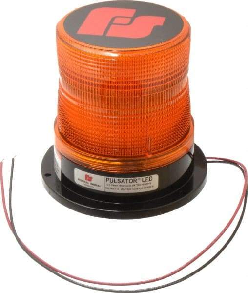 Federal Signal Emergency - Class II Candelas, Variable Flash Rate, Permanent Mount Emergency LED Beacon Light Assembly - Powered by 12 to 24 Volts, Amber - Eagle Tool & Supply