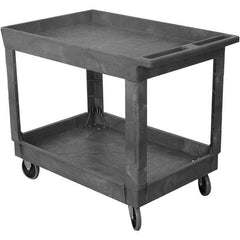 Wesco Industrial Products - 500 Lb Capacity, 25-1/2" Wide x 40-1/4" Long x 32-1/2" High Service Cart - 2 Shelf, Plastic, TPR Casters - Eagle Tool & Supply