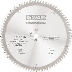 DeWALT - 10" Diam, 5/8" Arbor Hole Diam, 80 Tooth Wet & Dry Cut Saw Blade - Tungsten Carbide-Tipped, Standard Round Arbor - Eagle Tool & Supply