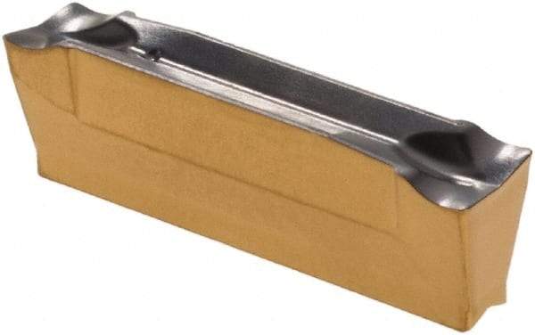 Iscar - DGN4003 J IC830 Grade, 0.1575" Cutting Width, Carbide Cutoff Insert - Neutral Lead Angle, 0.012" Cnr Rad, TiAlN Coated, Double End - Eagle Tool & Supply