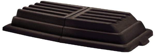 Rubbermaid - 61" Long x 31-3/4" Wide x 8-3/4" High, Black Polyethylene Hinged Lid - Use with Dome Lid Fits 3/4 Cu. Yd. - Eagle Tool & Supply