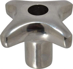 KIPP - 2.48" Head Diam, 4 Point Lobed Knob - 1/2-13 Hole, Stainless Steel - Eagle Tool & Supply
