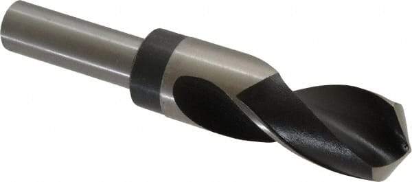 Hertel - 1-3/16" Drill, 118° Point, High Speed Steel Silver Deming & Reduced Shank Drill Bit - Oxide Finish, 6" OAL, Straight Shank, 3" Flute Length - Eagle Tool & Supply