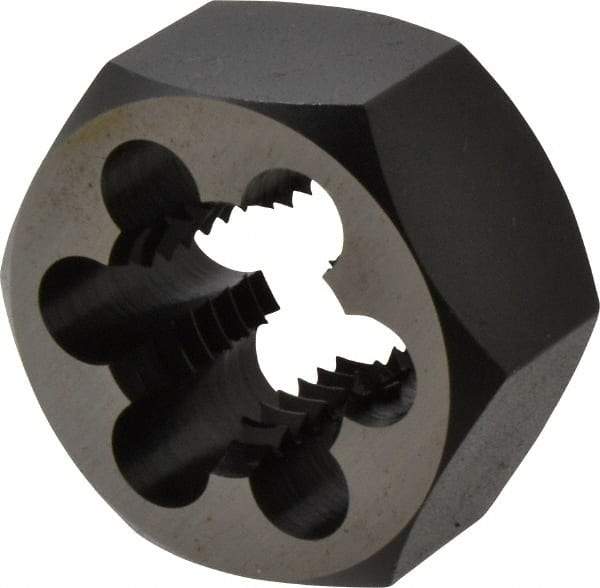 Cle-Line - 7/8-9 UNC Thread, 1-5/8" Hex, Hex Rethreading Die - Carbon Steel, 7/8" Thick, Series 0650 - Exact Industrial Supply