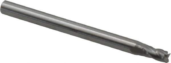 Hertel - 2.5mm, 5mm LOC, 3mm Shank Diam, 39mm OAL, 4 Flute, Solid Carbide Square End Mill - Single End, Uncoated, 30° Helix, Centercutting, Right Hand Cut - Eagle Tool & Supply