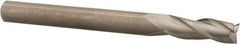 Hertel - 3/16", 9/16" LOC, 3/16" Shank Diam, 2" OAL, 3 Flute, Solid Carbide Square End Mill - Single End, Uncoated, 30° Helix, Centercutting, Right Hand Cut - Eagle Tool & Supply