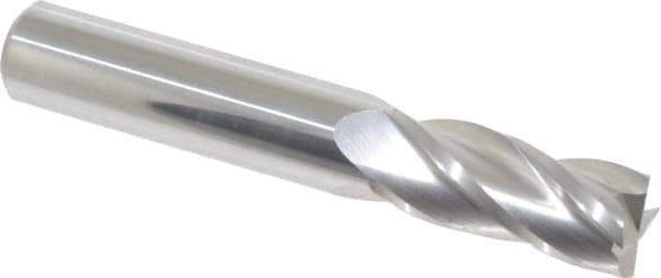 Hertel - 7/16", 1" LOC, 7/16" Shank Diam, 2-3/4" OAL, 4 Flute, Solid Carbide Square End Mill - Single End, Uncoated, Spiral Flute, 30° Helix, Centercutting, Right Hand Cut, Right Hand Flute - Eagle Tool & Supply