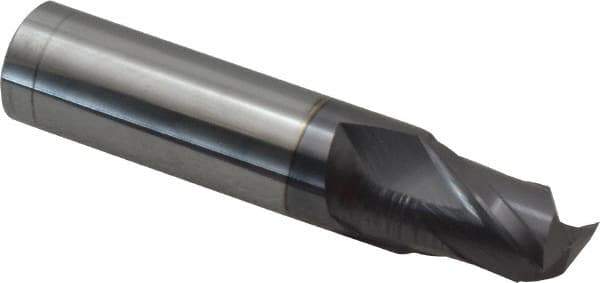 Hertel - 5/8", 3/4" LOC, 5/8" Shank Diam, 3" OAL, 2 Flute, Solid Carbide Square End Mill - Single End, AlTiN Finish, 30° Helix, Centercutting, Right Hand Cut - Eagle Tool & Supply